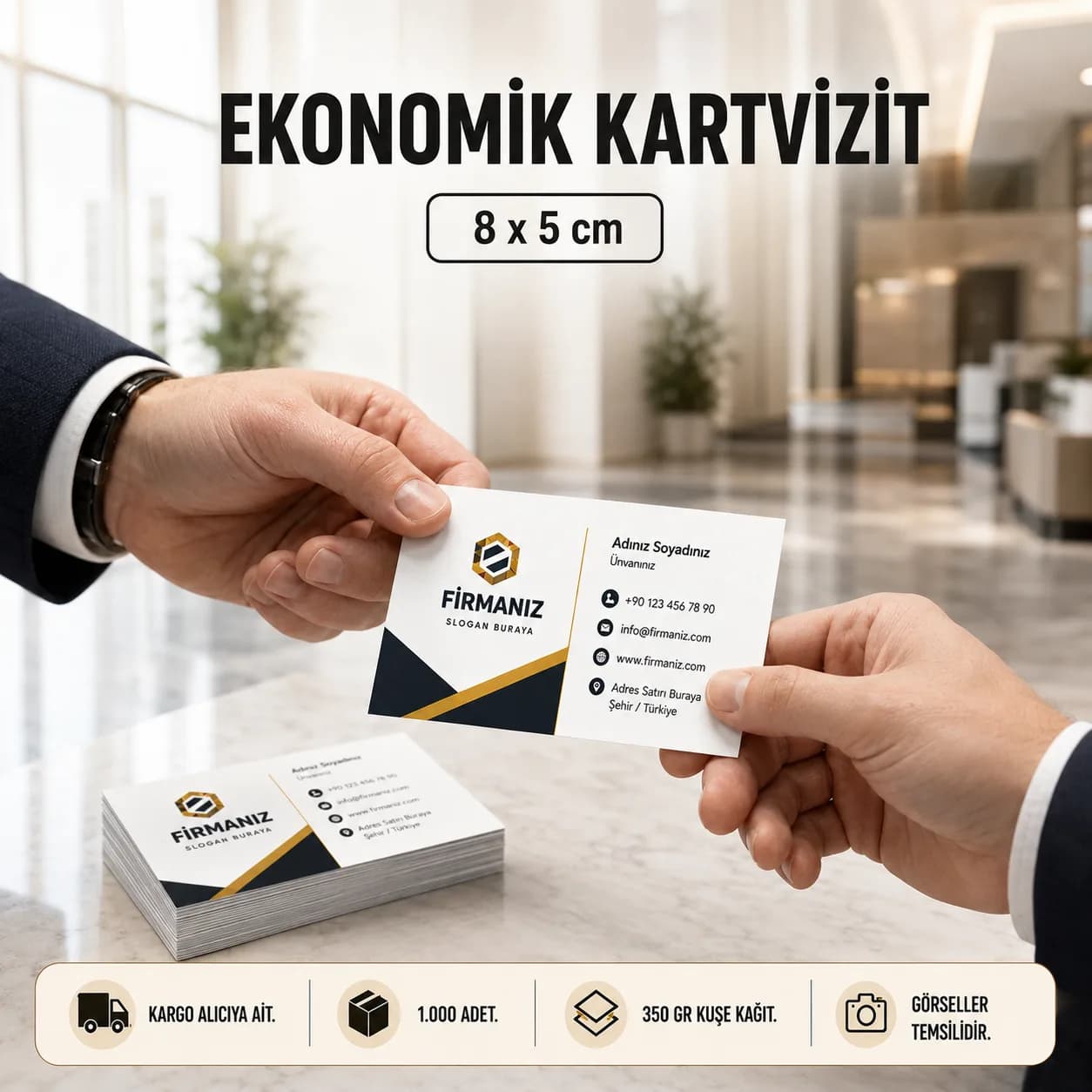 Ekonomik Kartvizit baskı örneği 1