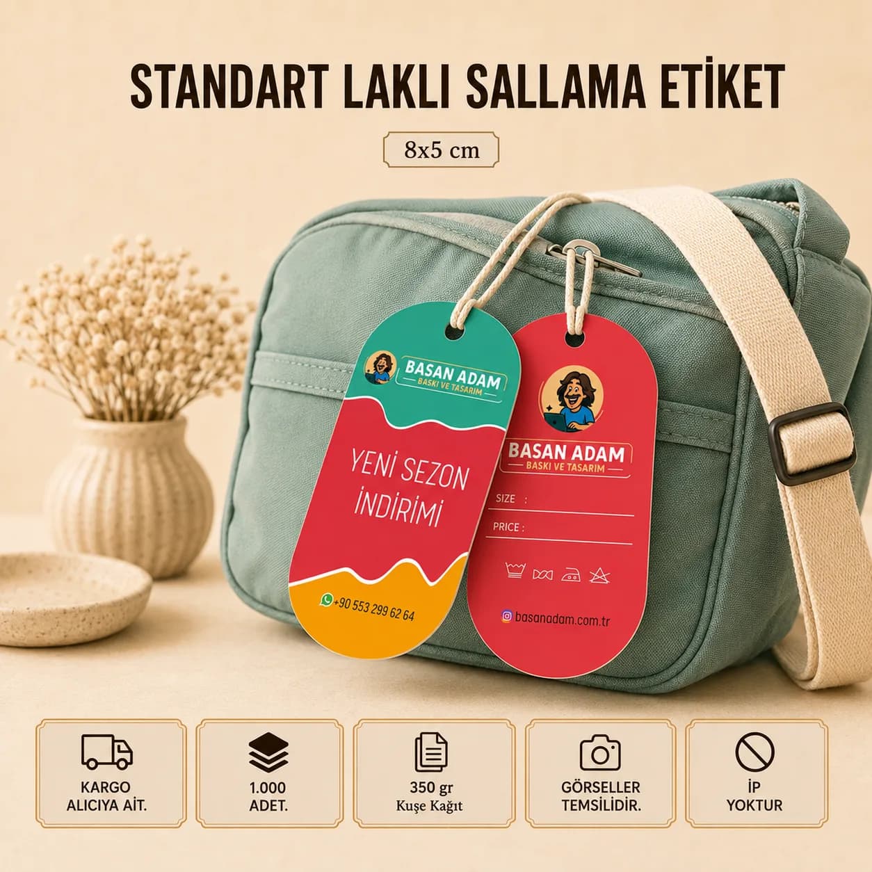 Standart Laklı Sallama Etiket baskı örneği 1